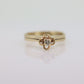 Vintage 10k Yellow Gold Diamond Wedding Ring set. Small diamond flower Bridal Set ring. st(100)