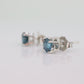 14k Diamond BLUE studs 1ctw earrings. 14k white gold BLUE Diamond Solitaire earrings. Fancy Diamond earrings st(173)