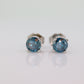 14k Diamond BLUE studs 1ctw earrings. 14k white gold BLUE Diamond Solitaire earrings. Fancy Diamond earrings st(173)