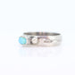 Zuni Navajo Sterling Silver BAnd ring. Turquoise Bezel set Ring.  St(15)