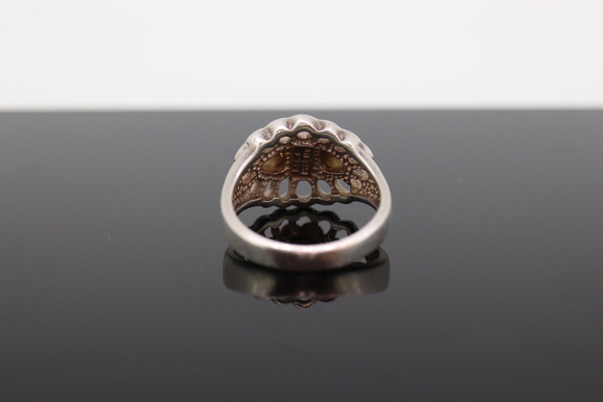 Black Hills Gold Sterling Silver ROSE Band. 10k Black Hills Gold Flower ROSE ring. st(26)