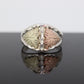 Black Hills Gold Sterling Silver Band. 10k Black Hills Gold Inlays ring.sz12. st(72)