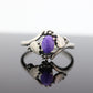 Black Hills Gold Sterling Silver Ring. Purple Sugilite cabochon with 10k inlays band. st(55)