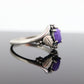Black Hills Gold Sterling Silver Ring. Purple Sugilite cabochon with 10k inlays band. st(55)