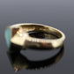 14k Opal inlay ring. Triangle OPAL bezel set ring. Made by BO. st(207)