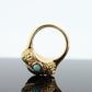 14k Bubble Turquoise and Amethyst stone Ring. 14k Turquoise Amethyst Candy Cocktail Ring st(295)