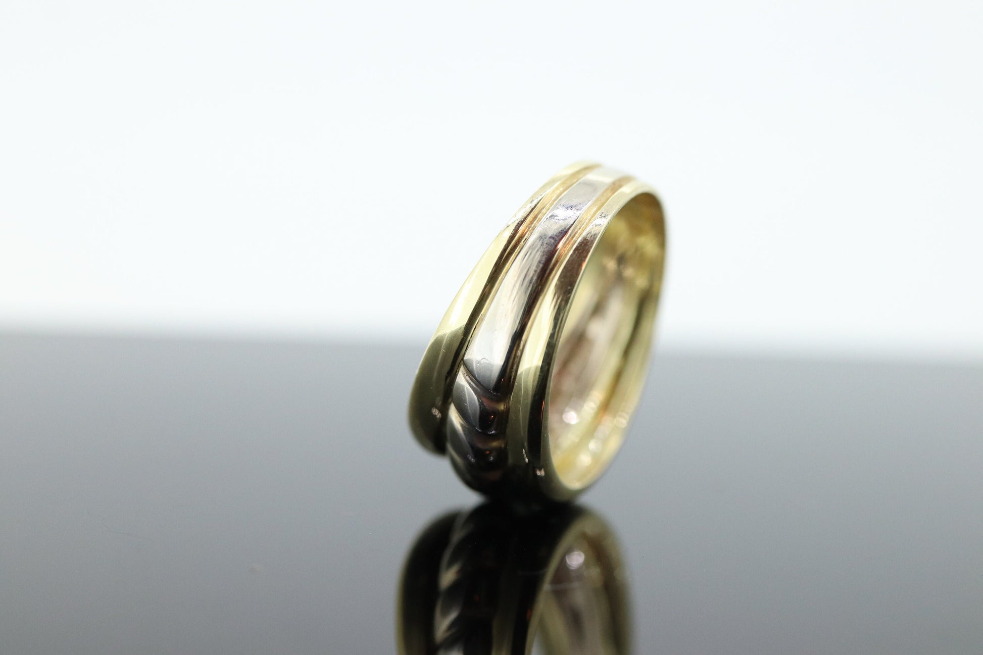 Cable Wide Dome 14k Yellow Gold Band. Italian  Milor 14k DOME Multi Tone band. st(167)