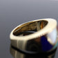 Bagley & Hotchkiss Dome RING 14K Yellow Gold Inlaid Gemstone Ring Mother of Pearl Lapis Turquoise DIAMOND RING  st(36-7)