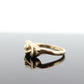 10k Knot Tied Bow diamond Ring. 10k Yellow and white gold knot signet ring. st(68)