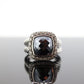 David Yurman ALBION Hematite Diamond ring. Sterling Diamond Halo Hematite Cable ring. st(236)
