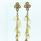 18k Citrine Diamond Dangle Earrings. 18k Diamond Flower mult-gem dangle drop earrings. TEAR Gem strand st(219)