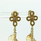 18k Citrine Diamond Dangle Earrings. 18k Diamond Flower mult-gem dangle drop earrings. TEAR Gem strand st(219)
