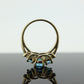 Blue TOPAZ 3 stone past present future ring. 10k THL Samuel Aaron. st(37)