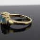 Blue TOPAZ 3 stone past present future ring. 10k THL Samuel Aaron. st(37)