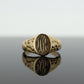 Signet Ring. 10k Yellow gold with STORK Bird Embossed shoulders. engraved HK can be engraved. st(37)