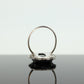 Sterling Silver Oval Onyx ring. Engraved Outline Vintage. st(37)