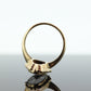 10k Camphor Glass Diamond Oval ring. Art Deco Filigree Frosted Rock Crystal Ring with a diamond. st(230)