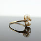 10k Twin Pearl and Diamond ring. 10k Yellow gold Solitaire ring with AKOYA pearl. st(92)