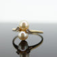 10k Twin Pearl and Diamond ring. 10k Yellow gold Solitaire ring with AKOYA pearl. st(92)