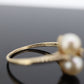 10k Twin Pearl and Diamond ring. 10k Yellow gold Solitaire ring with AKOYA pearl. st(92)