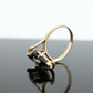 10k ONYX and diamond ring. KITE Rhombus Onyx set victorian mourning ring. st(138)