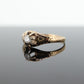 Antique Belcher Set Diamond 14k Filigree ring. 1/6ct Victorian Prong Diamond Ring Engraved Buttercup diamond st(161)
