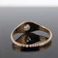 Antique Belcher Set Diamond 14k Filigree ring. 1/6ct Victorian Prong Diamond Ring Engraved Buttercup diamond st(161)