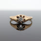 Antique Belcher Set Diamond 14k Filigree ring. 1/6ct Victorian Prong Diamond Ring Engraved Buttercup diamond st(161)