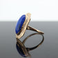 10k Lapis Lazuli  Ring. Oval Cabochon Lapis bezel set into bezel setting. Very unique. St(104) Sz5