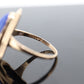 10k Lapis Lazuli  Ring. Oval Cabochon Lapis bezel set into bezel setting. Very unique. St(104) Sz5