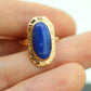 10k Lapis Lazuli  Ring. Oval Cabochon Lapis bezel set into bezel setting. Very unique. St(104) Sz5