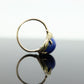 10k Lapis Lazuli  Ring. Oval Cabochon Lapis bezel set into bezel setting. Very unique. Pinky ring St(52) Sz3