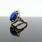 10k Lapis Lazuli  Ring. Oval Cabochon Lapis bezel set into bezel setting. Very unique. Pinky ring St(52) Sz3