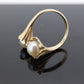 14k Pearl Wrap bypass ring. 14k Yellow gold Pearl FLUTE Funnel ring with AKOYA pearl. Pearl Wrap around Bypass ring. st(86)