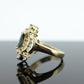 14k Sapphire Diamond Halo ring. Large Marquise SAPPHIRE with 2/3ctw Diamonds Cluster cocktail ring. st(138)