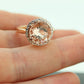 10k Morganite and White Sapphire Halo ring. Rose Gold Round Morganite and Diamond(White Sapphire) Halo ring. st(85)