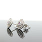 14k Ruby and Diamond Halo Gold Stud Earrings. Vintage Rough cut diamond ruby button round earrings. st(40)