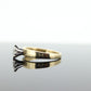14k Marquise Diamond Solitaire Ring . 14k Yellow Gold Diamond Petite Engagement Ring. st(83)