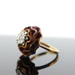 14k Diamond Daisy Flower Petal Ring. Heat bluing 14k Gold Rose Petal with diamonds statement ring. stock(3-56/50)