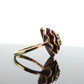 14k Diamond Daisy Flower Petal Ring. Heat bluing 14k Gold Rose Petal with diamonds statement ring. stock(3-56/50)
