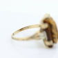 10k Tiger Eye Cameo Diamond Signet Ring. 10k gold Heavy Carved Warrior Mens or Womens ring. st(150)