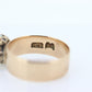 10k Victorian Opal and Garnet ring. 10k Gold Victorian claw opal ring. Wide Cigar BAnd. st(196)
