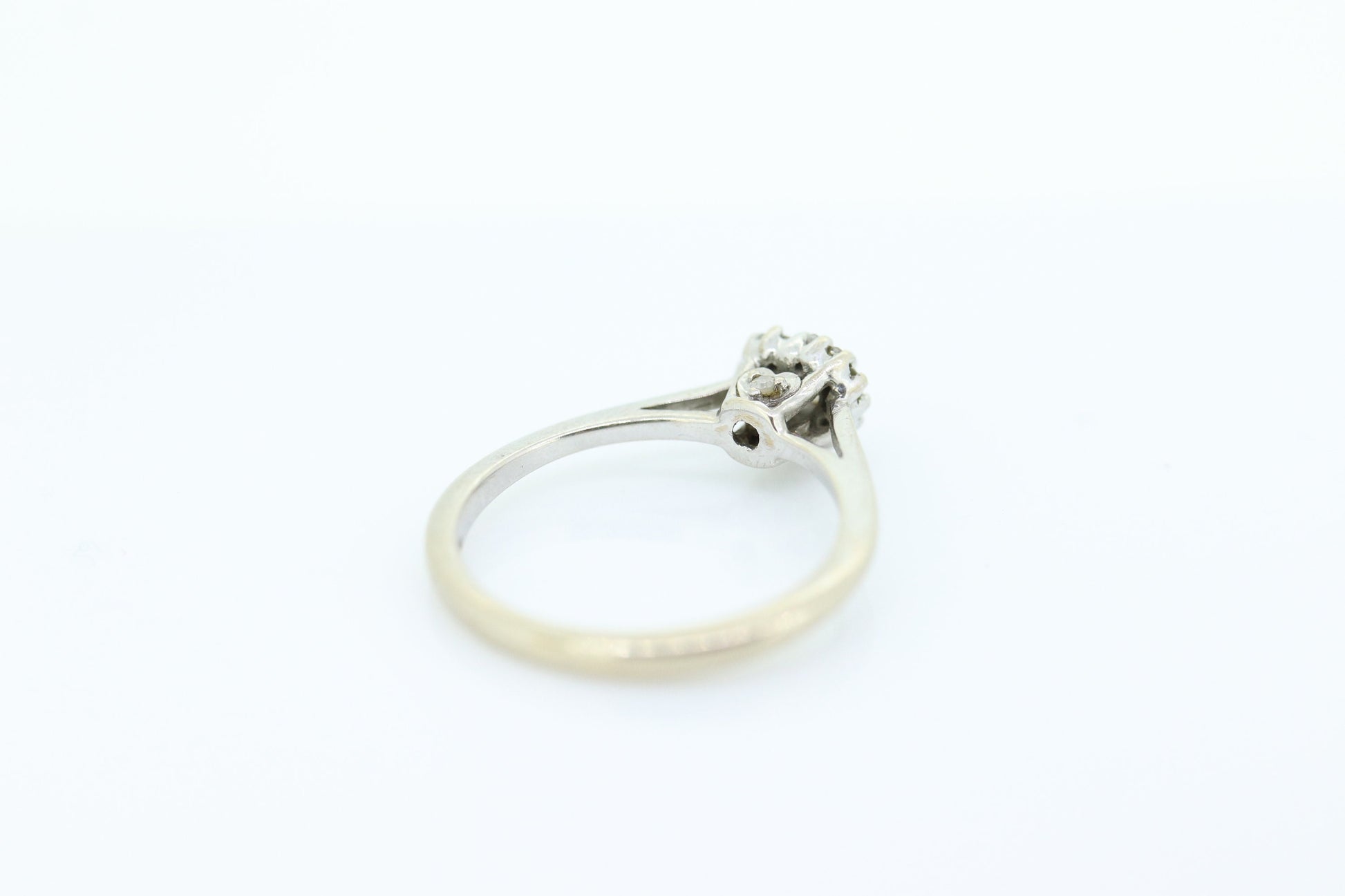 10k Heart Diamond Cut Halo ring. 10k white gold Heart Cut diamond cluster band. Diamond Halo ring. st(86)