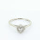 10k Heart Diamond Cut Halo ring. 10k white gold Heart Cut diamond cluster band. Diamond Halo ring. st(86)