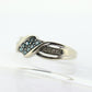 10k Blue Diamond Pave Encrusted Band. BLUE diamond pave band ring. Sz7.25 st (81)
