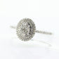 10k Diamond HALO Cluster Elevated Ring. 10k White gold with round diamond Double Halo arrangement. st(92)
