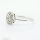 10k Diamond HALO Cluster Elevated Ring. 10k White gold with round diamond Double Halo arrangement. st(92)