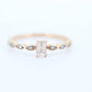 10k Morganite and Diamond ring. Rose Gold Baguette Morganite and Diamond promise ring. st(115)