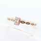 10k Morganite and Diamond ring. Rose Gold Baguette Morganite and Diamond promise ring. st(115)