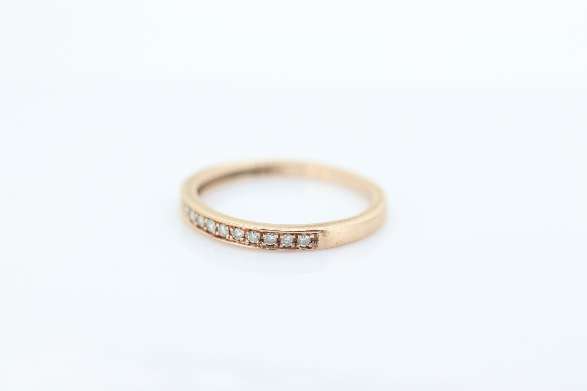 10k Rose Gold Diamond Wedding Ring set. Princess cut Double Halo Wedding Set. Engagement set. Bridal Set rings. Eternity band. st(316)